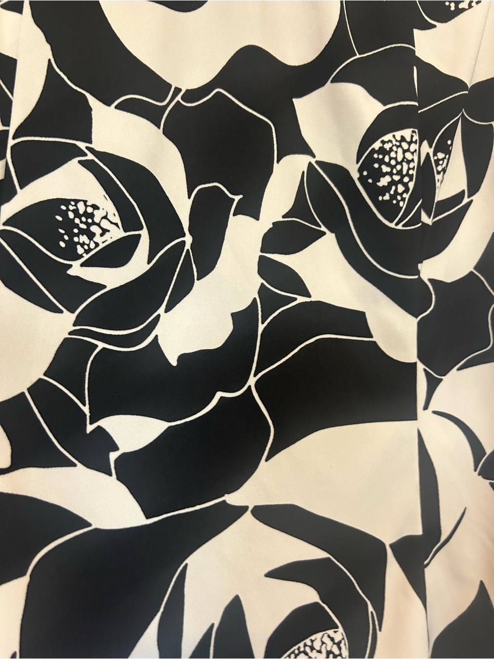 Vintage Express Floral Print Midi Skirt, Black/White, size M - Picture 3 of 5